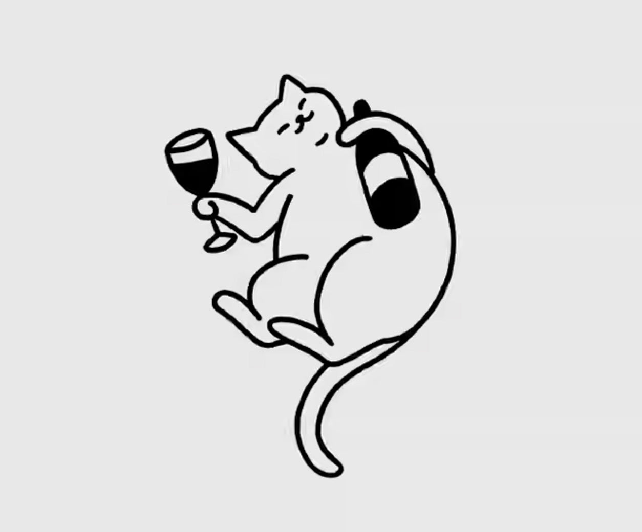 Drunk cat tattoo sticker