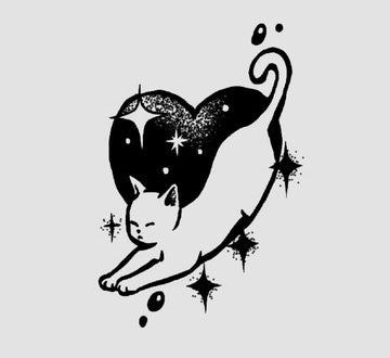 sleepy cat tattoo sticker